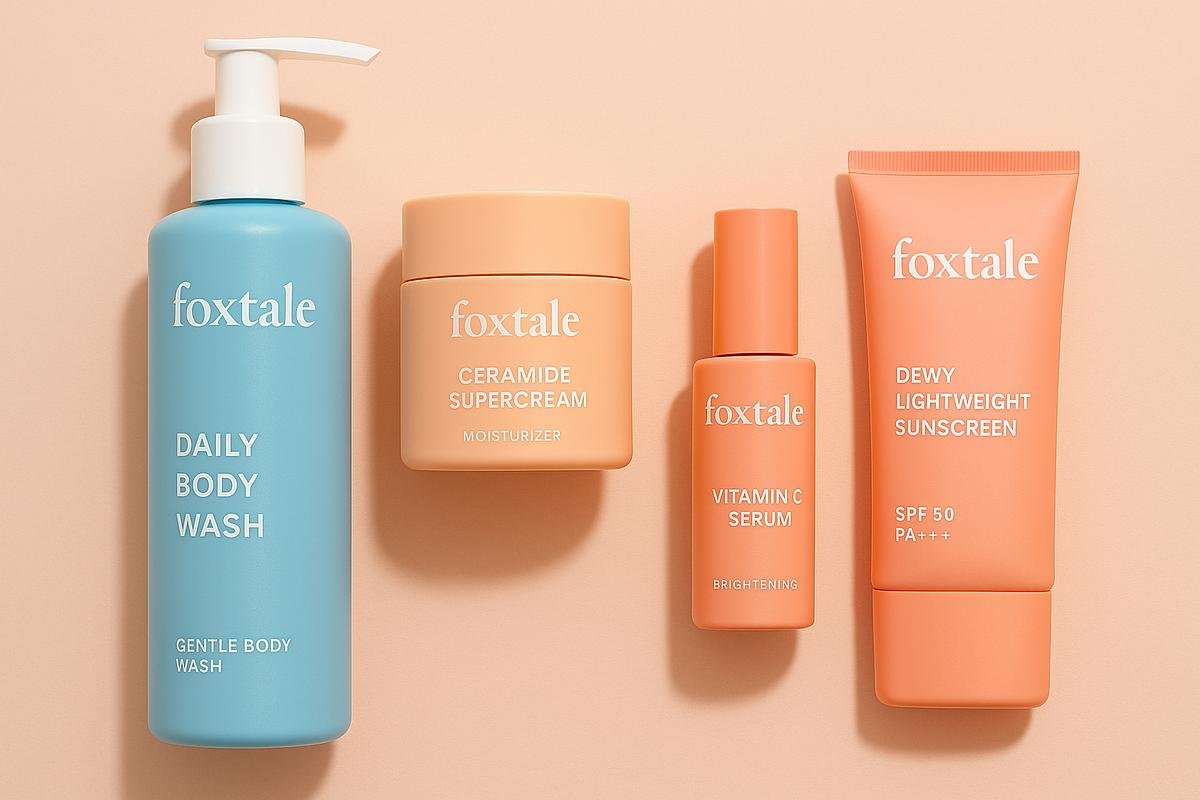Clean and simple Foxtale skincare aesthetic for my glowing face