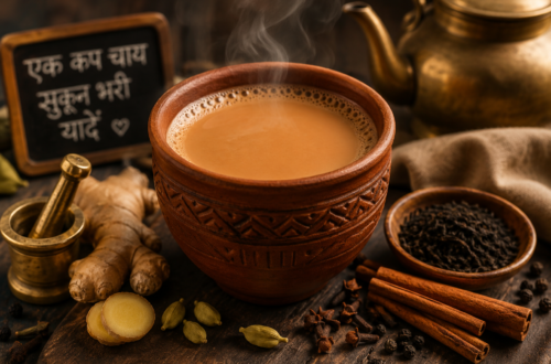 Hot Masala Chai with traditional Indian spices.